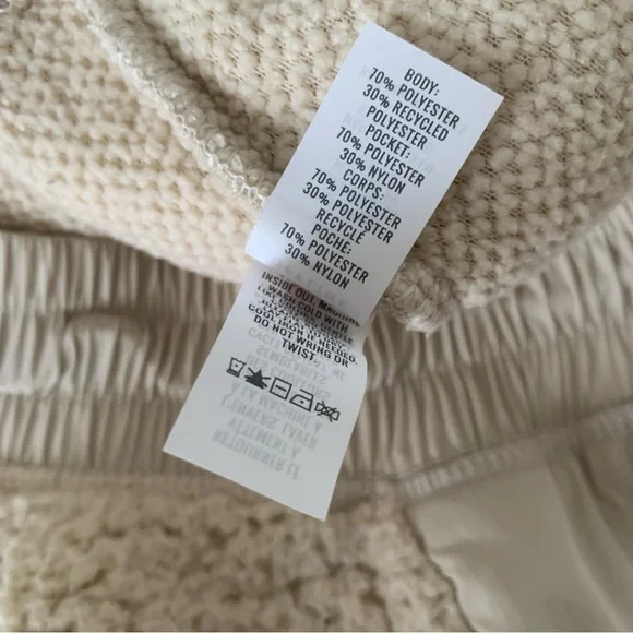 Aerie Cream Sherpa Women’s Jogger Pants XS Cozy Neutral Aesthetic - Picture 8 of 14